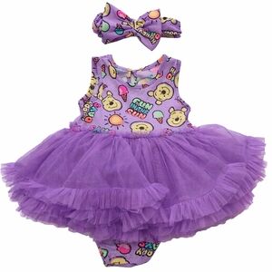 Disney Purple Bodysuit with Tutu and Headband